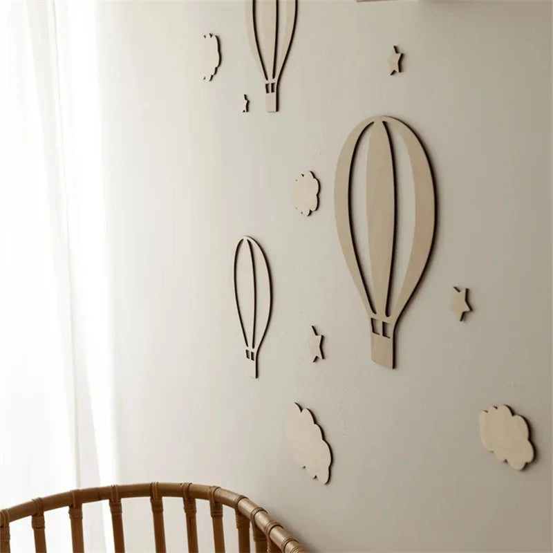 Charming Wooden Wall Stickers Set