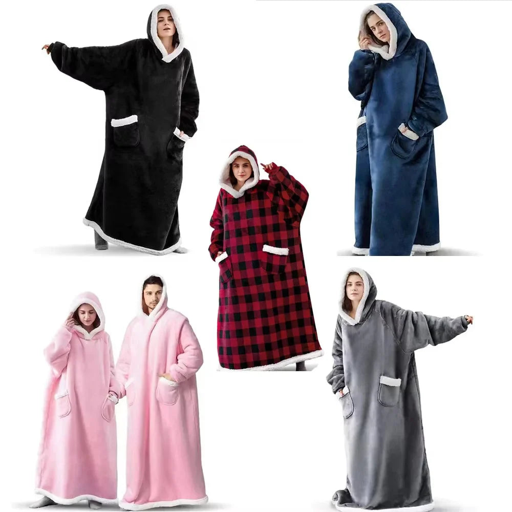 Cozy Winter Plush Blanket Hoodie