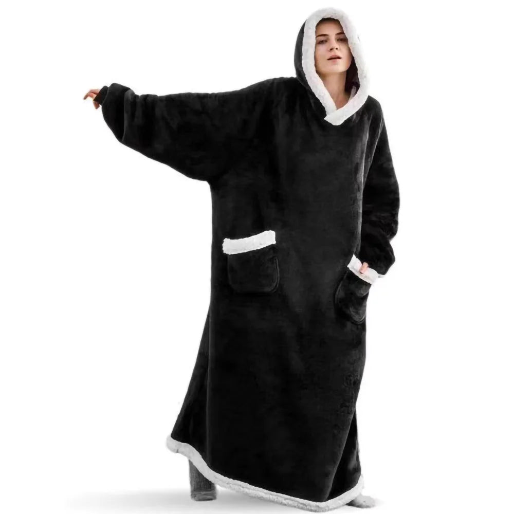 Cozy Winter Plush Blanket Hoodie