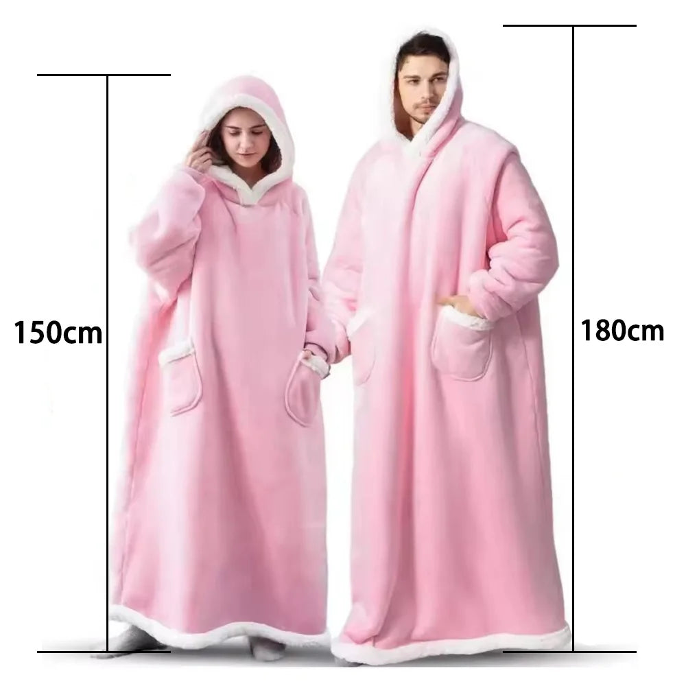 Cozy Winter Plush Blanket Hoodie