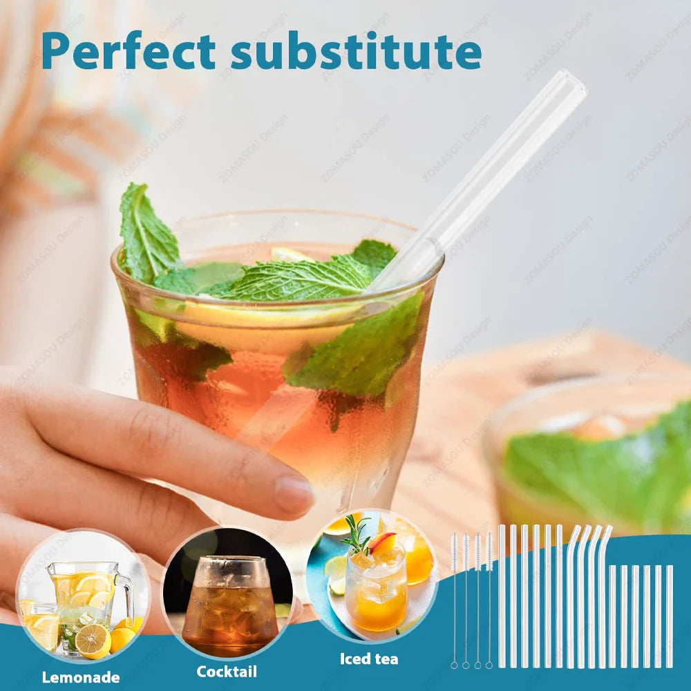 Eco-Friendly Glass Straws Set