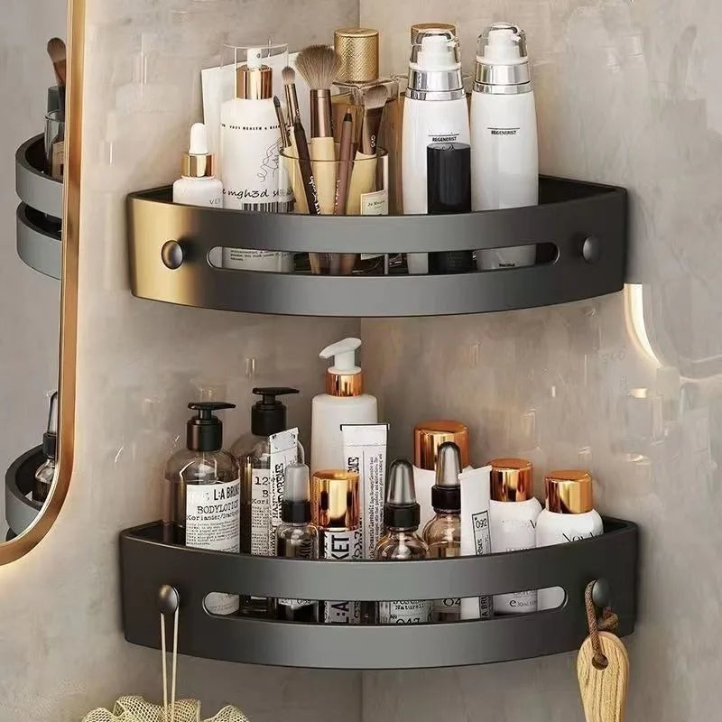 No-Drill Corner Bathroom Shelf