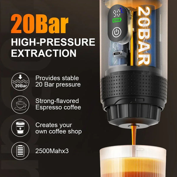 Compact Espresso Maker for Car & Home