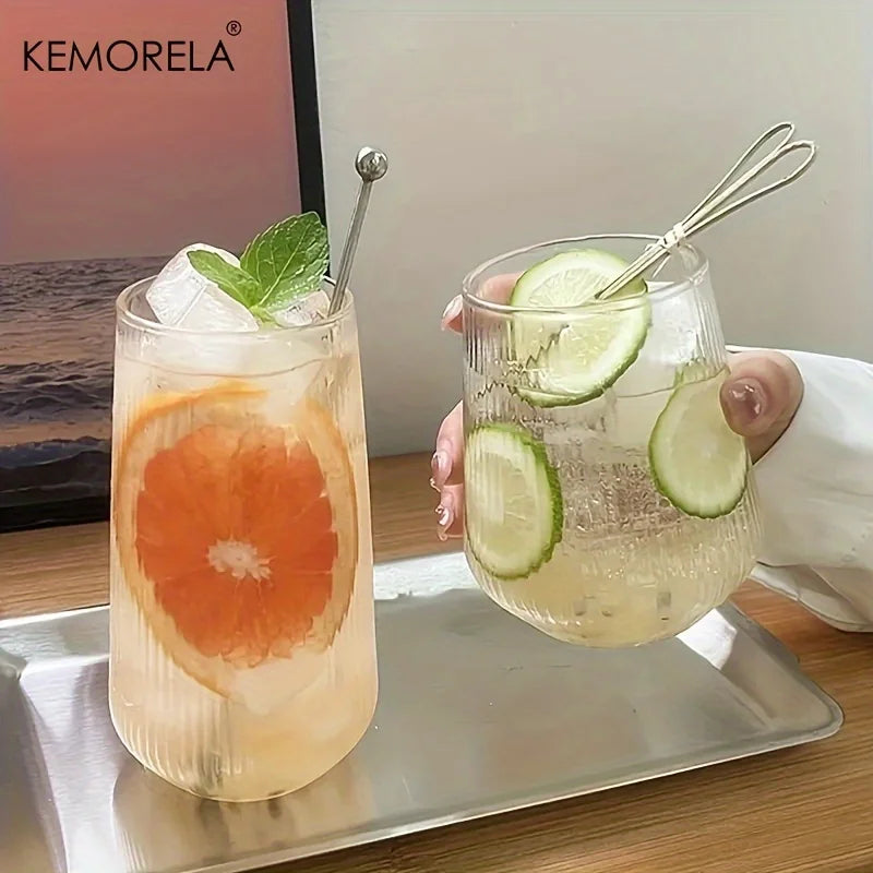 Elegant Clear Glass Cups Set