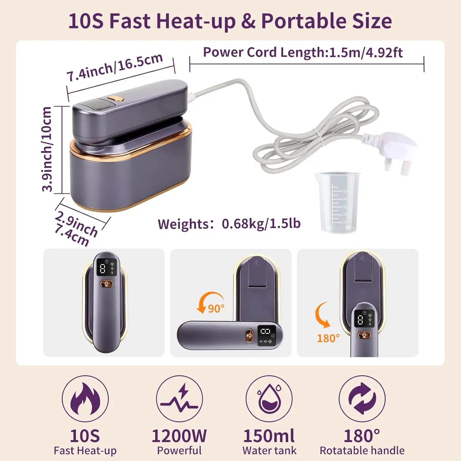 Quick-Heat Travel Steamer