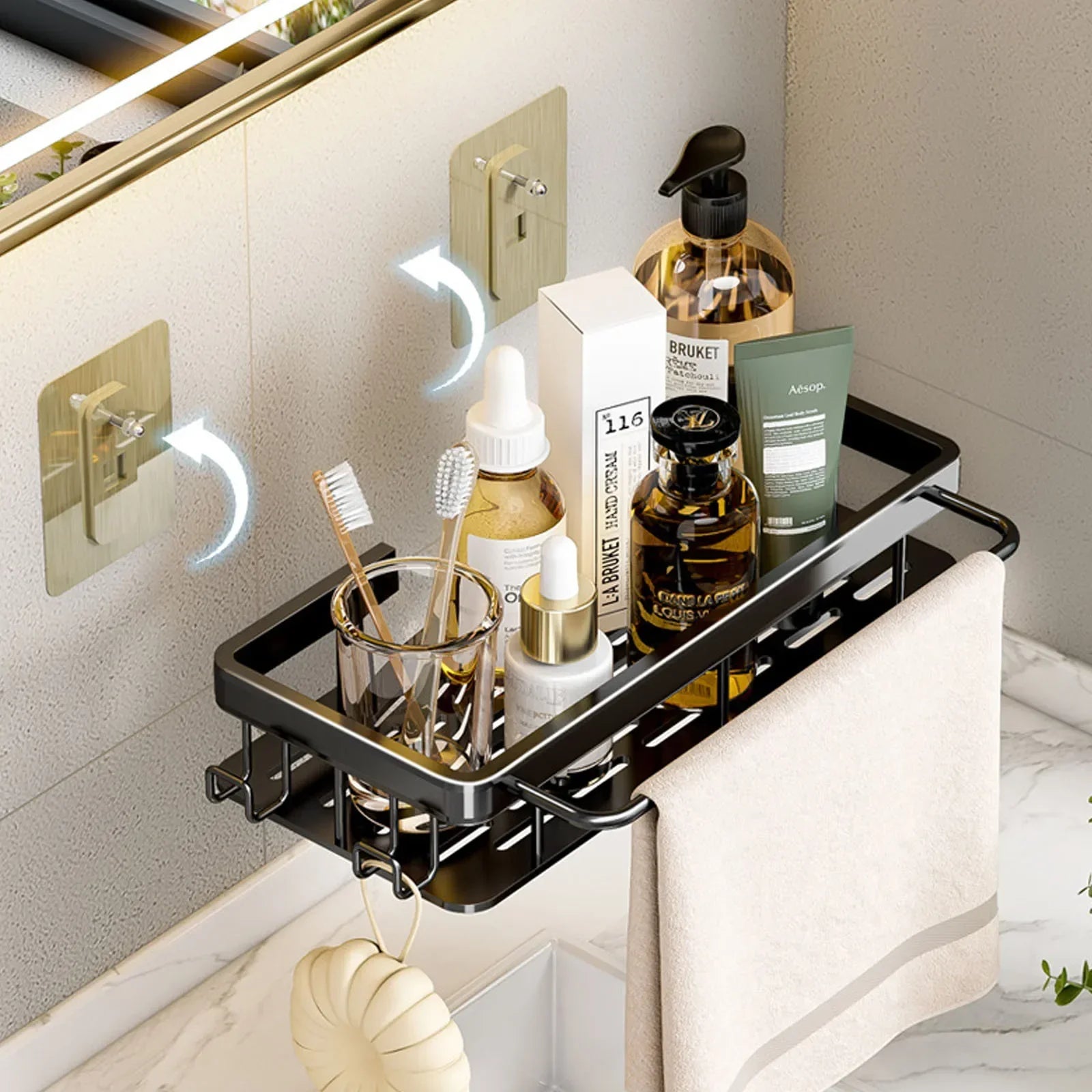 No-Drill Shower Storage Rack