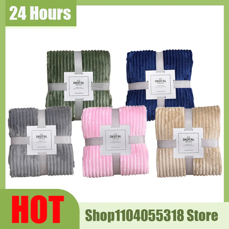 Cozy Striped Flannel Blanket